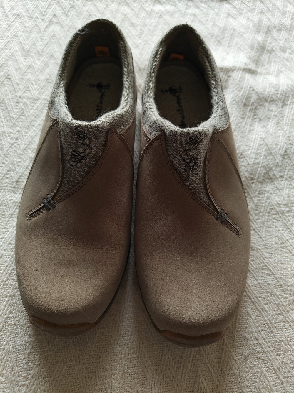 Timberland Taupe Brown Slip-On Ankle Booties